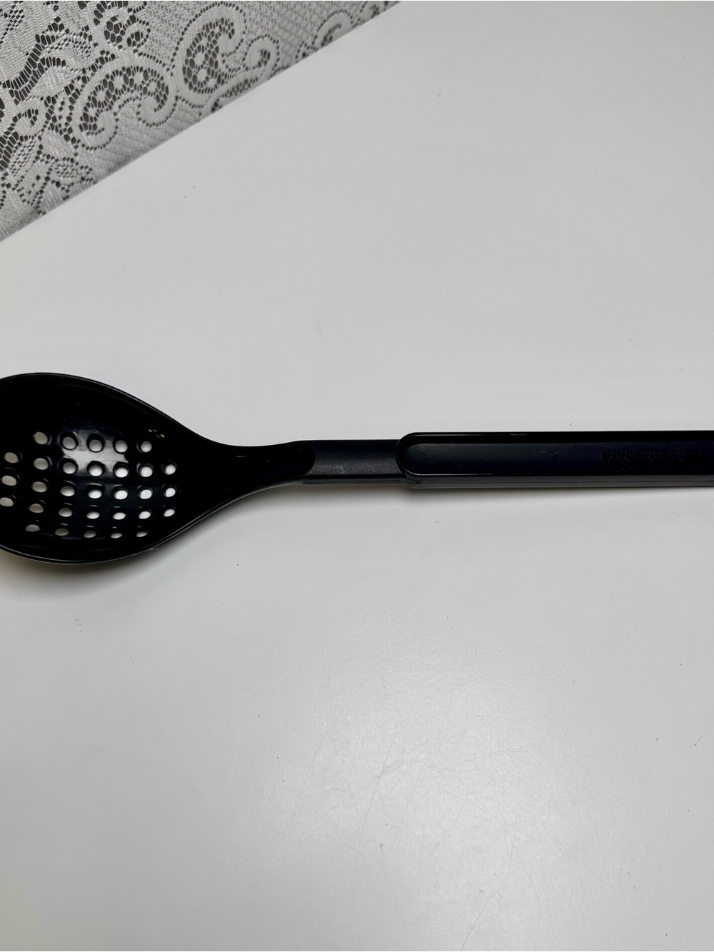 Vintage Farberware Classic Black Nylon Slotted Spoon with Hanging Loop